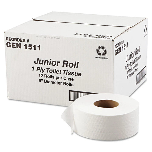 3.3 in. x 1200 ft. 1-Ply JRT Jumbo Bath Tissue - White (12/Carton) New