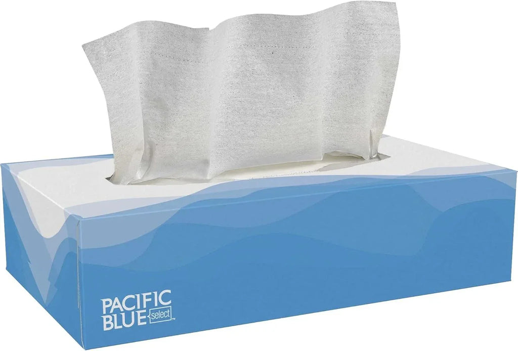 Pacific 48100 Facial Tissue, Flat Box, White, 8.4"x7.5", 30 Bx/Cs